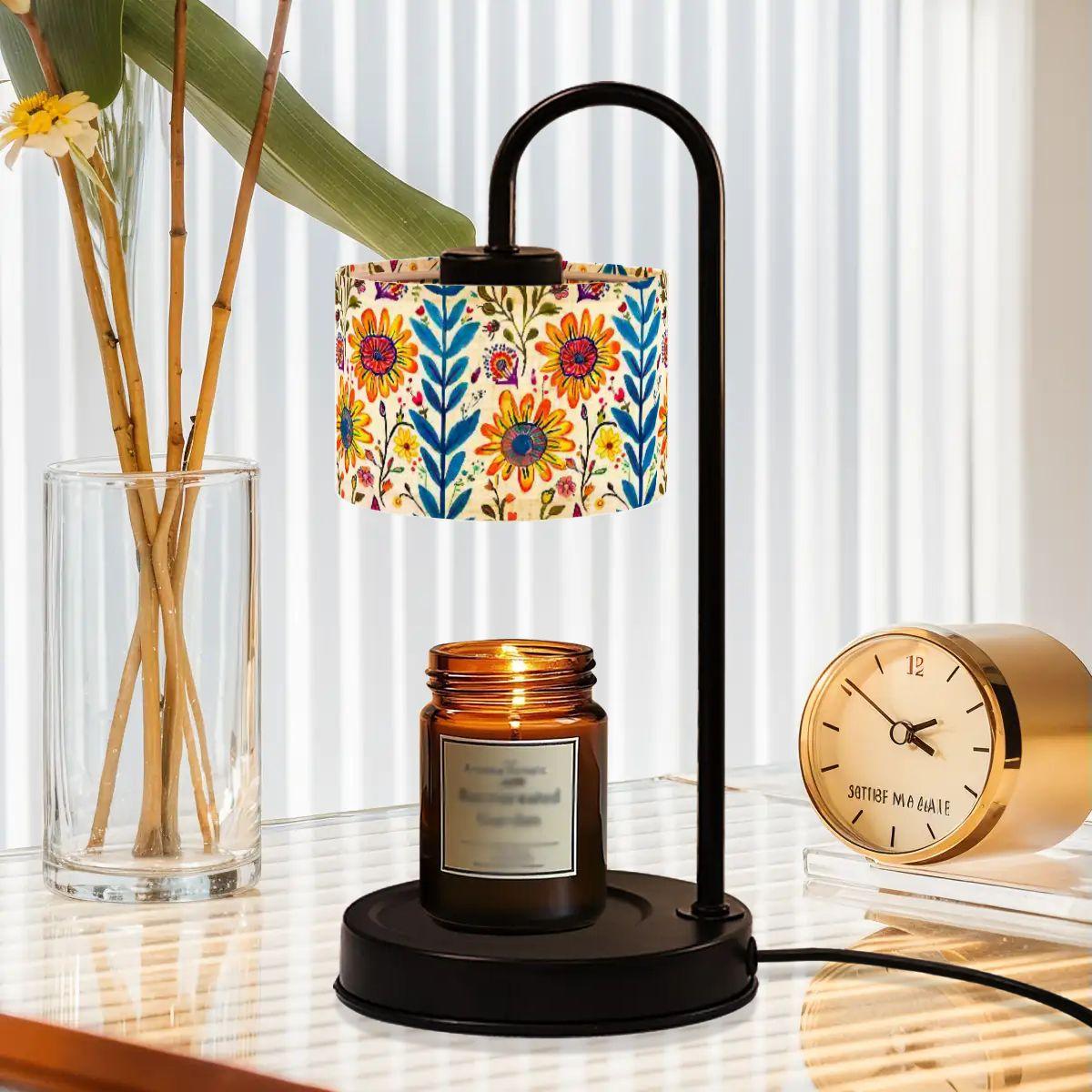 Candle Warmer Lamp, Floral Stylish small bedroom office decorative candle lamp, great unique gift