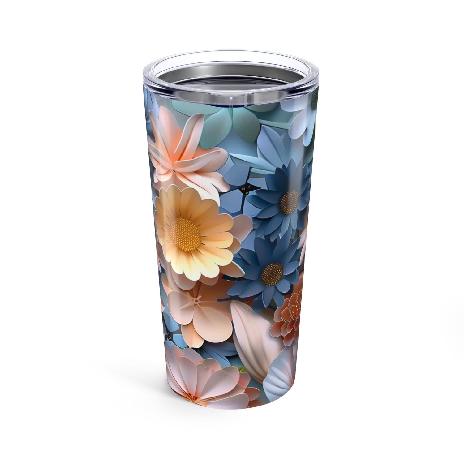 Floral Tumbler 20oz | Stylish Insulated Drinkware with Flower Design, Perfect for Gifts, Summer Picnics, Home & Office