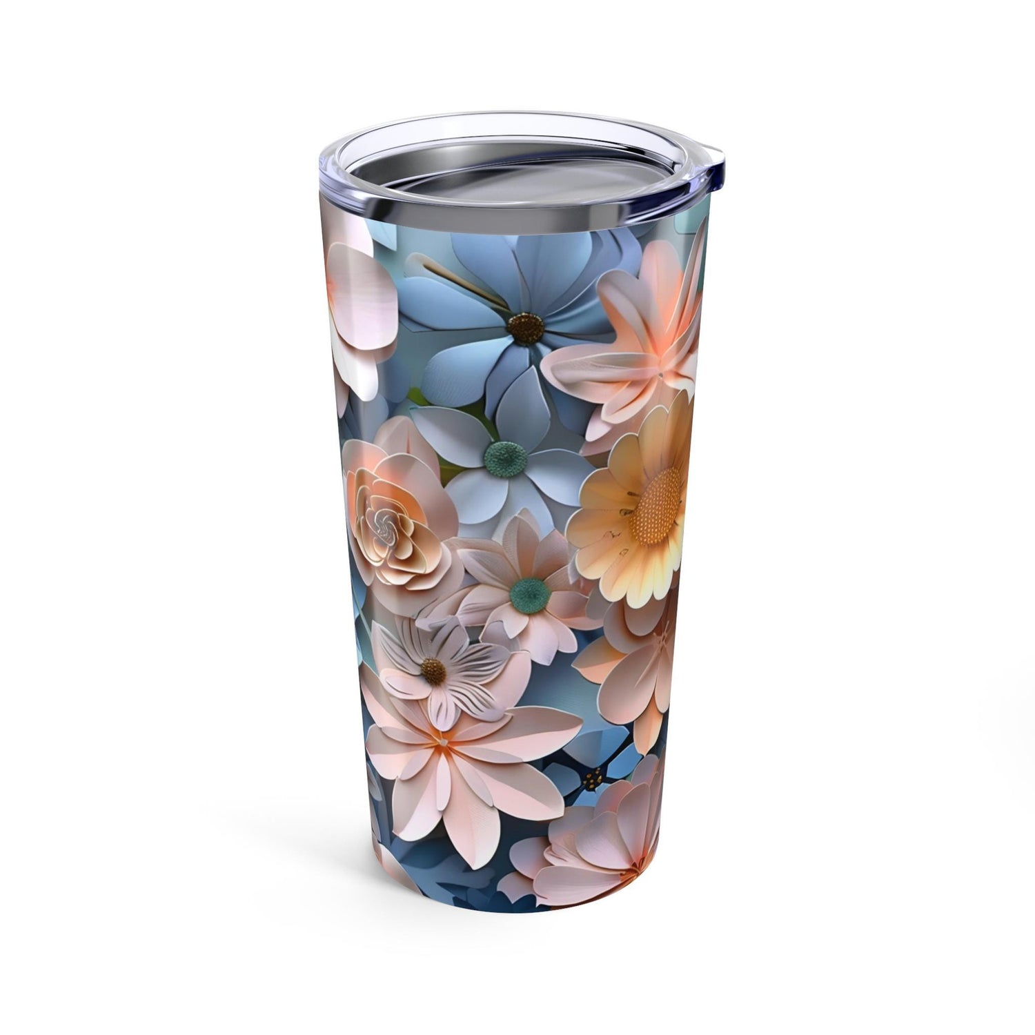 Floral Tumbler 20oz | Stylish Insulated Drinkware with Flower Design, Perfect for Gifts, Summer Picnics, Home & Office