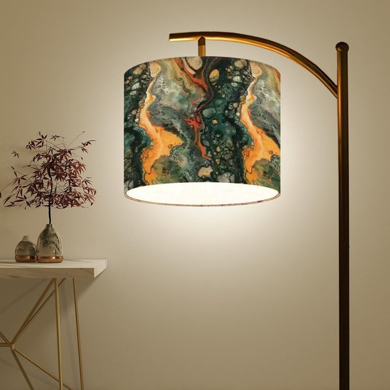 Arc Floor Lamp (Made in USA), Artistic Marble Design Living Room, Bedroom, Home Decor Accent Lighting