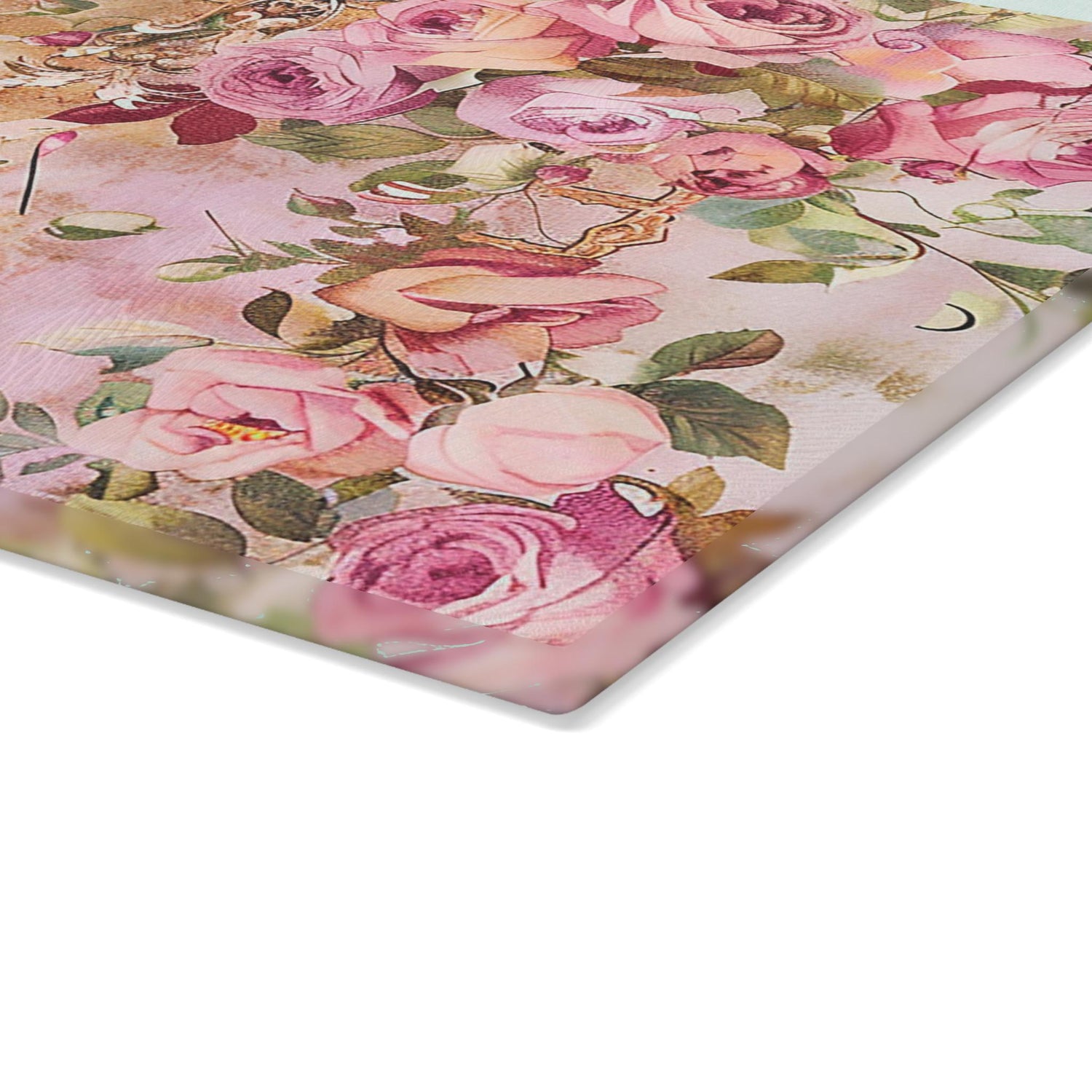 Elegant Floral Glass Cutting Board - Stylish Kitchen Décor, Gift for Home Cooks, Wedding Gift, Unique Housewarming Gift, Vintage