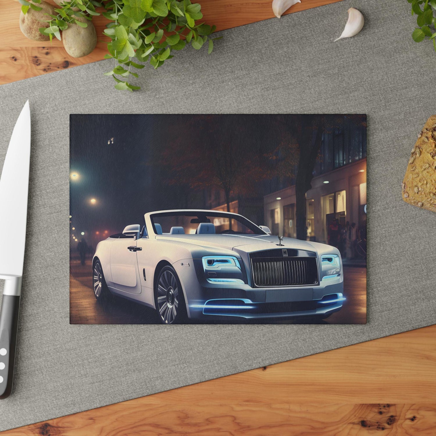 Luxury Car Glass Cutting Board - Unique Kitchen Decor, Culinary Gift, Car Enthusiast Kitchenware, Modern Home Accessories, Stylish Cooking