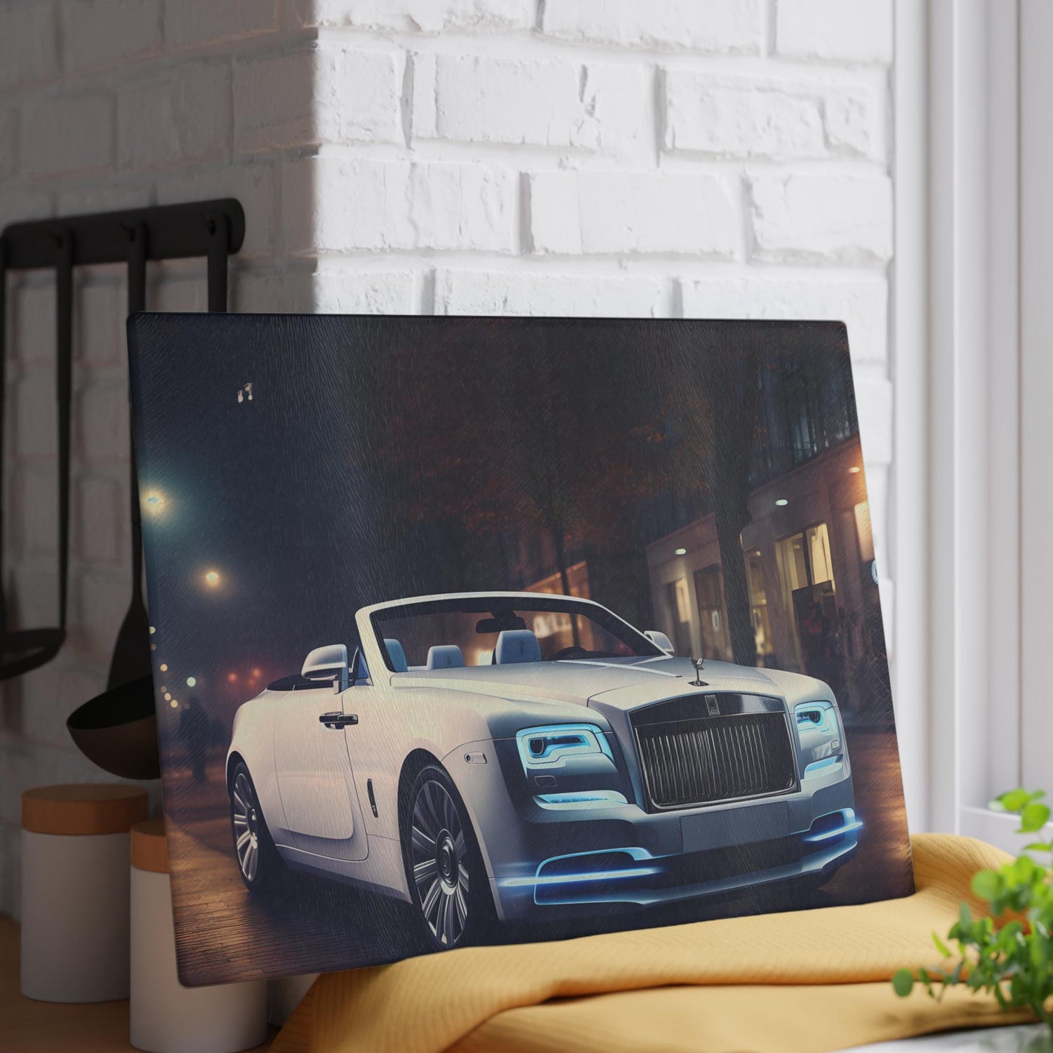 Luxury Car Glass Cutting Board - Unique Kitchen Decor, Culinary Gift, Car Enthusiast Kitchenware, Modern Home Accessories, Stylish Cooking