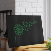 Lucky Dandelion Glass Cutting Board, Kitchen Decor, Gift for Chef, St. Patrick&