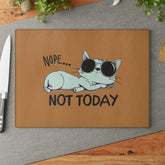 Funny Cat Glass Cutting Board-Nope Not Today Kitchen Decor, Pet Lover Gift, Cooking Accessory, Housewarming Gift, Cat Mom Kitchen