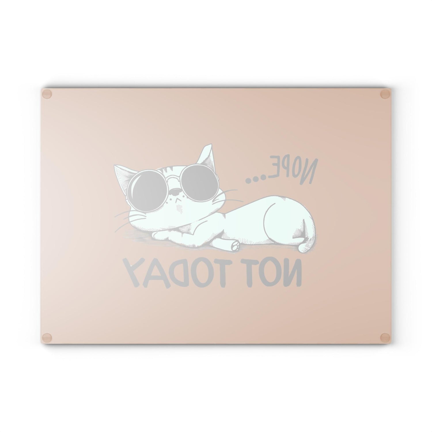 Funny Cat Glass Cutting Board-Nope Not Today Kitchen Decor, Pet Lover Gift, Cooking Accessory, Housewarming Gift, Cat Mom Kitchen