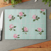 Chic Floral Glass Cutting Board | Vintage Kitchen Decor, Wedding Gift, Home Cooking Essentials, Pink Rose Design, Kitchen Accessories