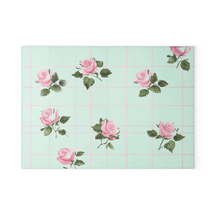 Chic Floral Glass Cutting Board | Vintage Kitchen Decor, Wedding Gift, Home Cooking Essentials, Pink Rose Design, Kitchen Accessories
