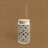 Celestial Sipper Glass, 16oz Starry Sky Design for Eco-Friendly Drinks, Astrology Lovers, Gift for Any Occasion, Sun and Moon Decor