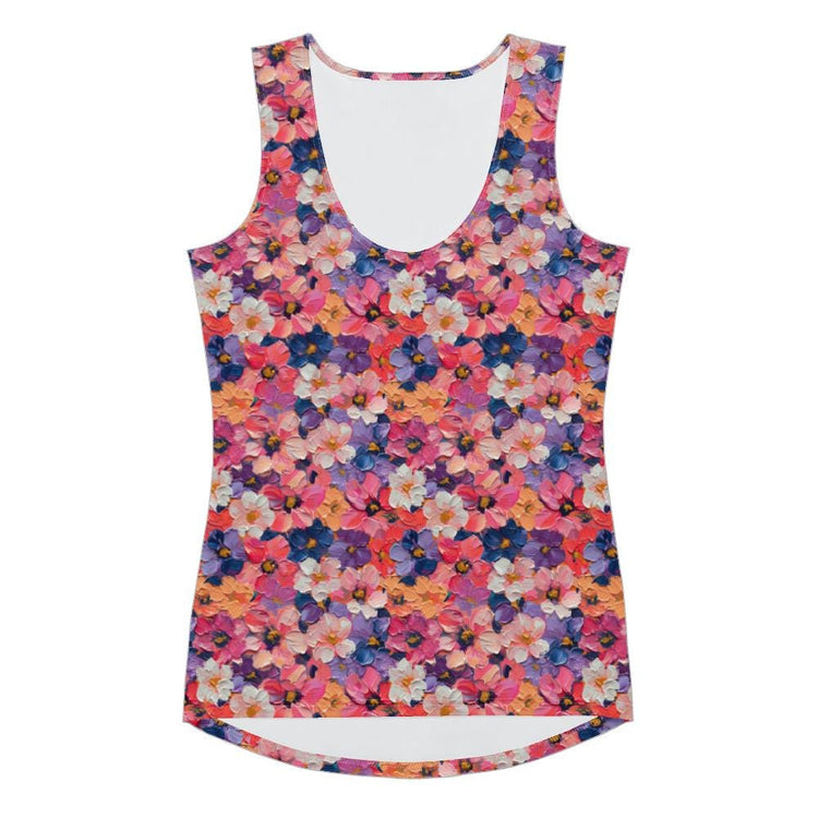 Floral Oil Painting Sublimation Tank Top – Spring Cut & Sew Blouse, Boho Chic Women&