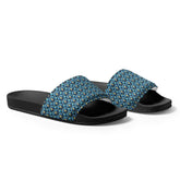 Modern Geometric Blue Slides for Men – Stylish Casual Slide Sandals, Trendy Non-Slip Pool Shoes, Comfortable Summer Slippers
