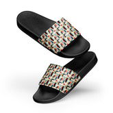 90’s Retro Geometric Slides for Men – Bold Pattern Slide Sandals, Vintage-Inspired Casual Slippers, Trendy Non-Slip Summer Pool Shoes
