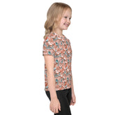 3D Floral Print Kids T-Shirt – Spring Crew Neck Tee, Soft Breathable Toddler Top, Cute Bloom Pattern Short Sleeve Shirt for Girls