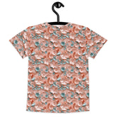 3D Floral Print Kids T-Shirt – Spring Crew Neck Tee, Soft Breathable Toddler Top, Cute Bloom Pattern Short Sleeve Shirt for Girls