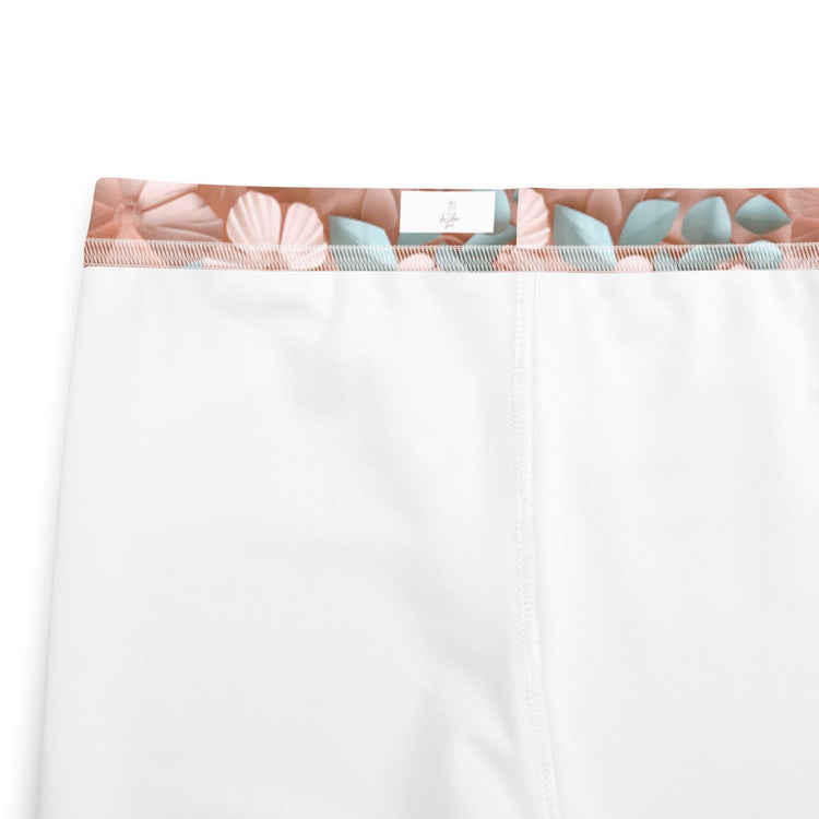 3D Floral Print Youth Leggings | All-Over Pattern Kids Leggings | Girls’ Floral Pants | Stretchy Comfortable Child Leggings | Cute Playwear