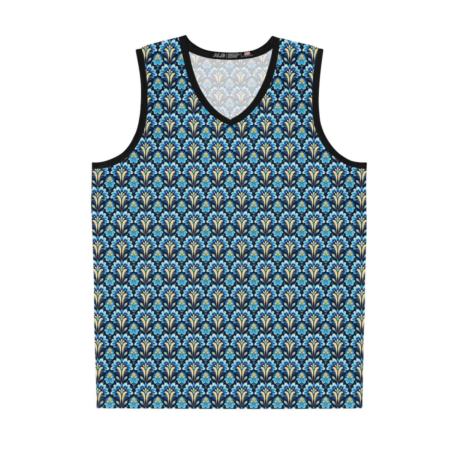 Floral Pattern Basketball Jersey, Trendy Sportswear, Unisex Activewear, Summer Fashion, Perfect for Athletes or Fans