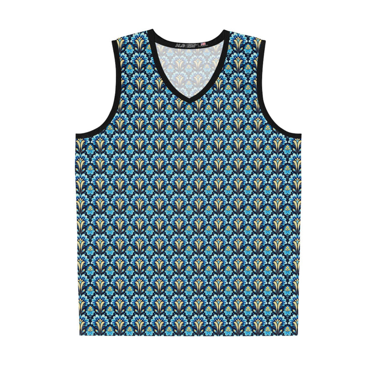 Floral Pattern Basketball Jersey, Trendy Sportswear, Unisex Activewear, Summer Fashion, Perfect for Athletes or Fans