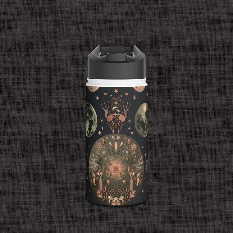 Botanical Print Stainless Steel Water Bottle, Eco-Friendly Drinkware, Floral Design, Outdoors Adventure, Travel Mug, Gift for Nature Lovers