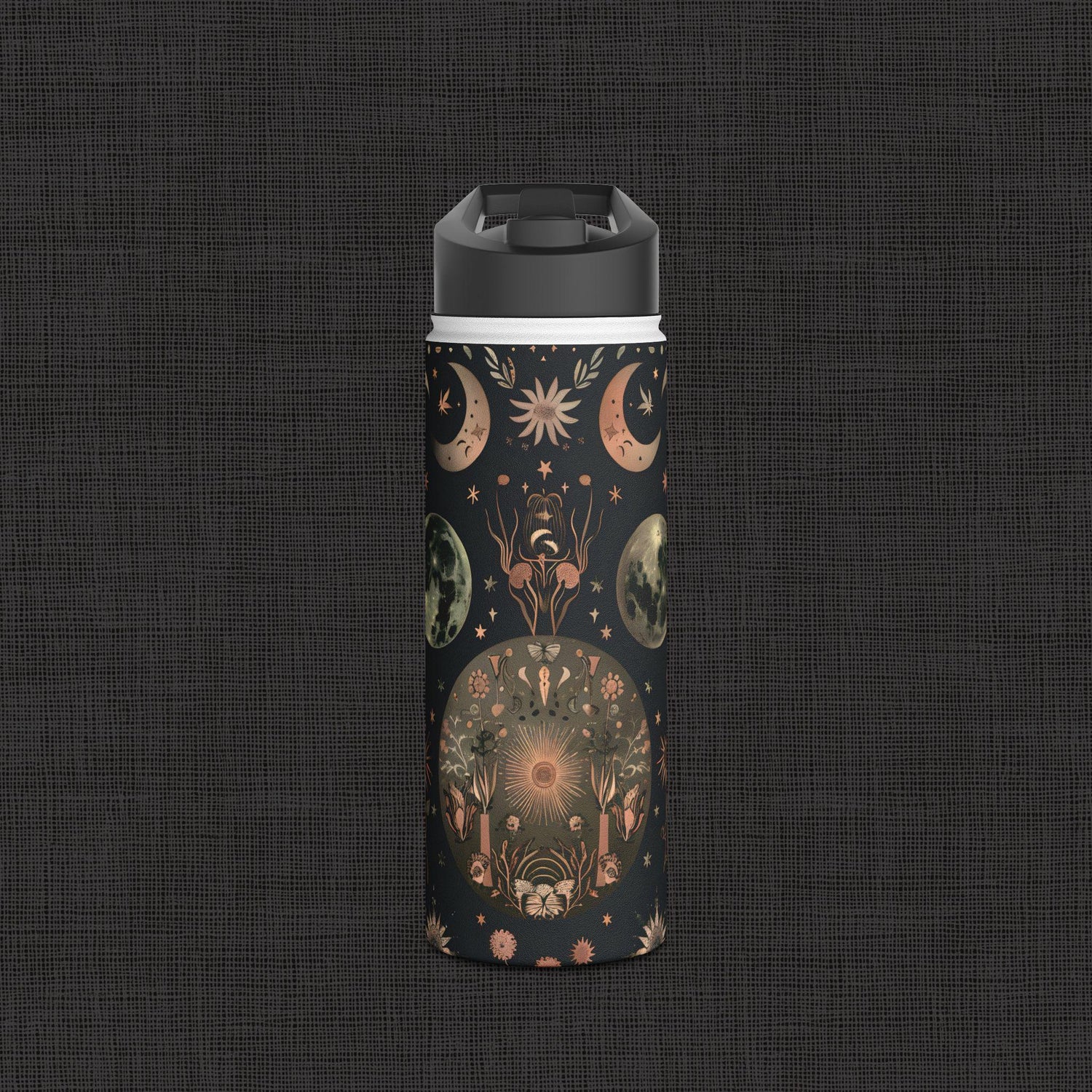 Botanical Print Stainless Steel Water Bottle, Eco-Friendly Drinkware, Floral Design, Outdoors Adventure, Travel Mug, Gift for Nature Lovers