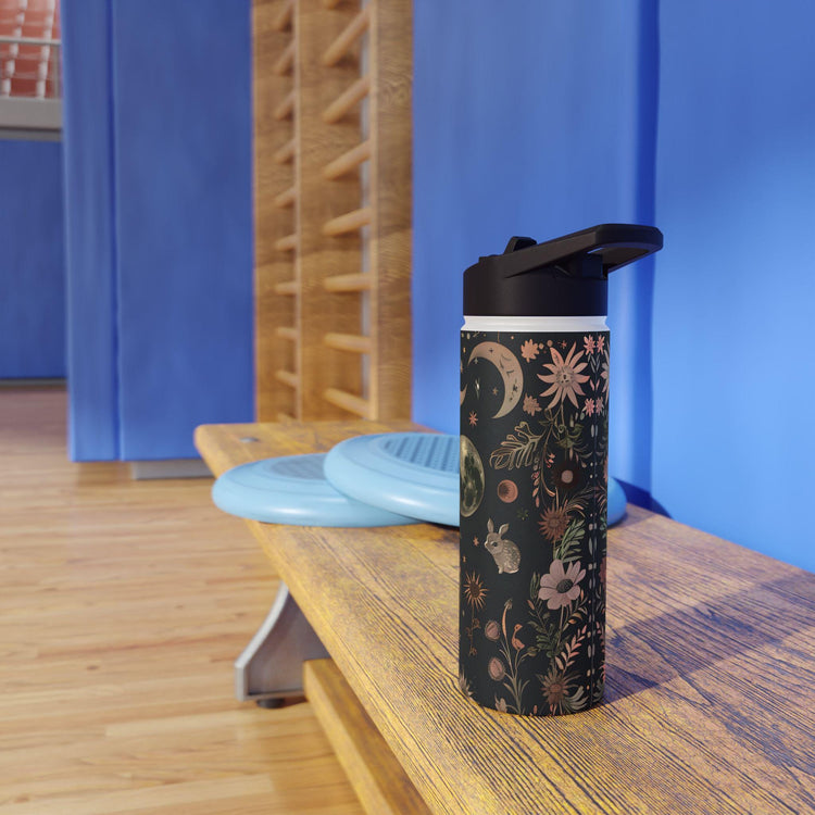 Botanical Print Stainless Steel Water Bottle, Eco-Friendly Drinkware, Floral Design, Outdoors Adventure, Travel Mug, Gift for Nature Lovers