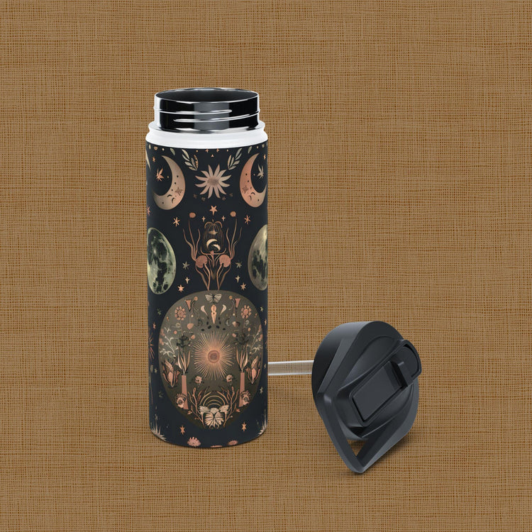 Botanical Print Stainless Steel Water Bottle, Eco-Friendly Drinkware, Floral Design, Outdoors Adventure, Travel Mug, Gift for Nature Lovers