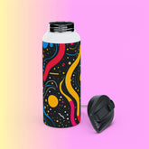 Colorful Abstract Stainless Steel Water Bottle - Outdoor Adventures, Stylish Travel Mug, Fitness Water Jug, Eco-friendly Gift, Vibrant