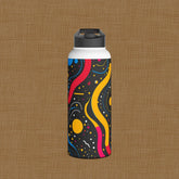 Colorful Abstract Stainless Steel Water Bottle - Outdoor Adventures, Stylish Travel Mug, Fitness Water Jug, Eco-friendly Gift, Vibrant