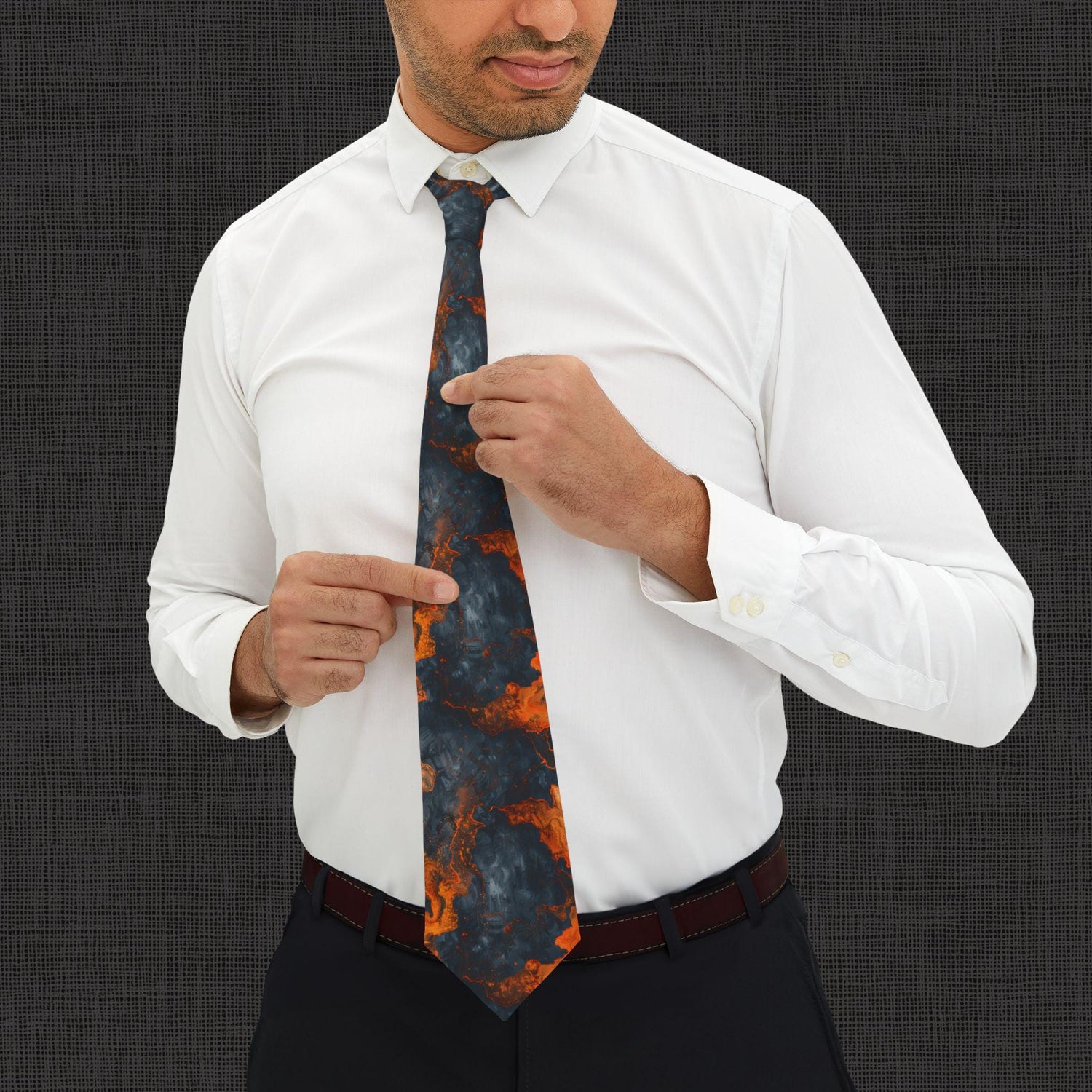 Abstract Lava Necktie | Intricate Pattern Tie | Formal Accessory for Men | Gift for Dads, Graduates, Weddings | Unique Neckwear