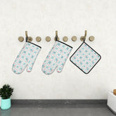 Oven Mitts and Pot Holders Sets (3pcs), Spring Fashion Kitchen Decor, Designer Kitchen, Mom Gift