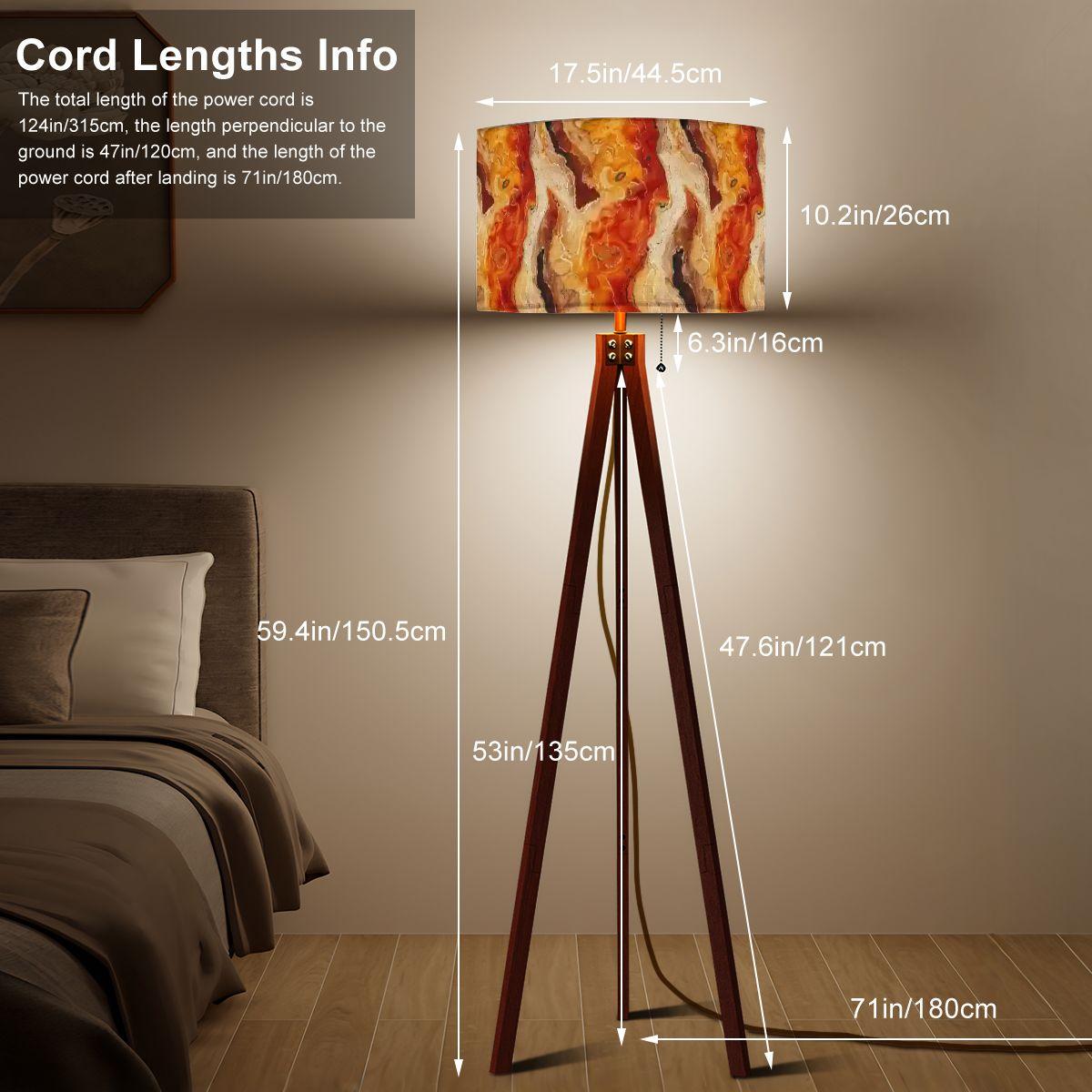 Tripod Floor Lamp (Made in USA), Multicolor Earthtone Stylish Living Room Bedroom Light