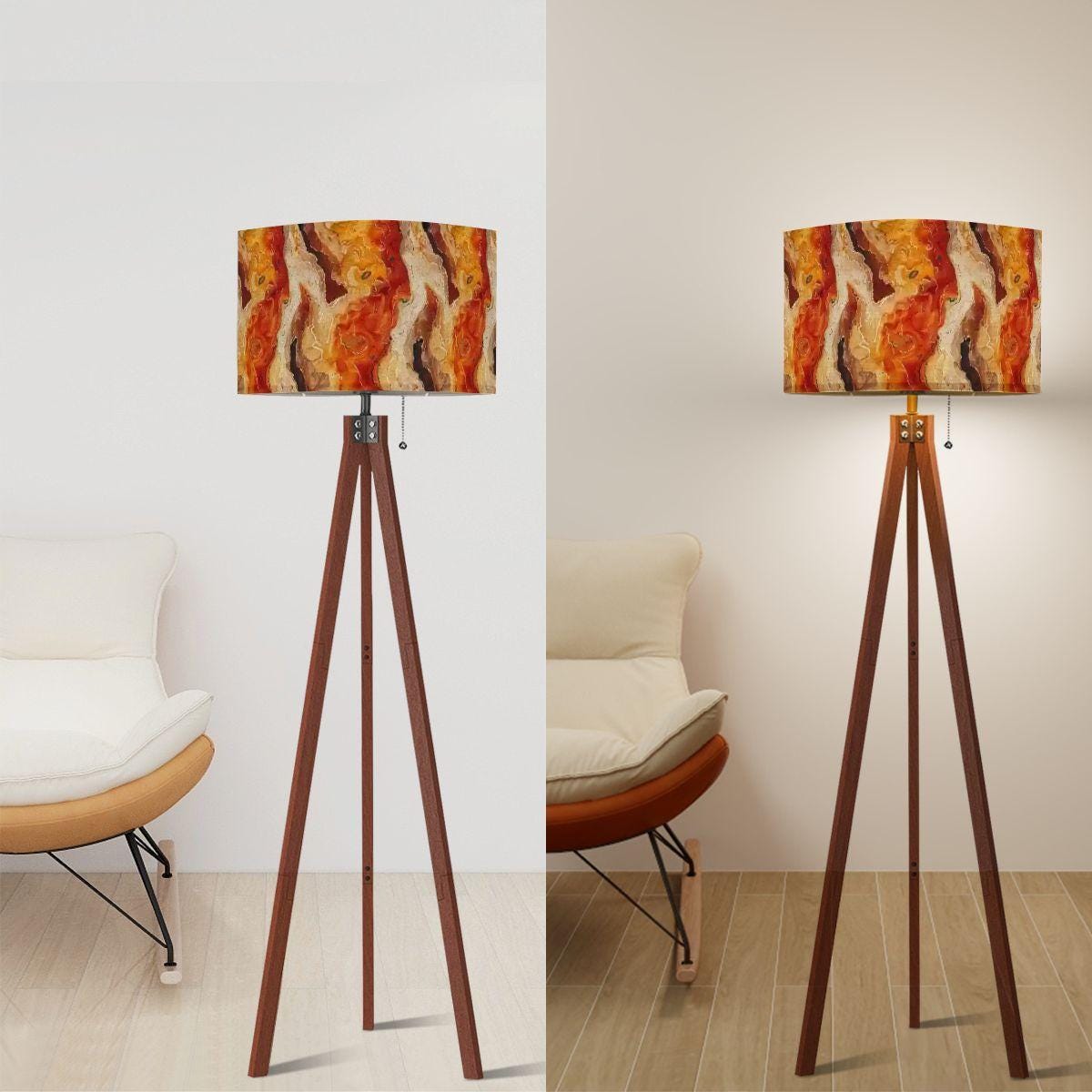 Tripod Floor Lamp (Made in USA), Multicolor Earthtone Stylish Living Room Bedroom Light