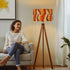 Tripod Floor Lamp (Made in USA), Multicolor Earthtone Stylish Living Room Bedroom Light