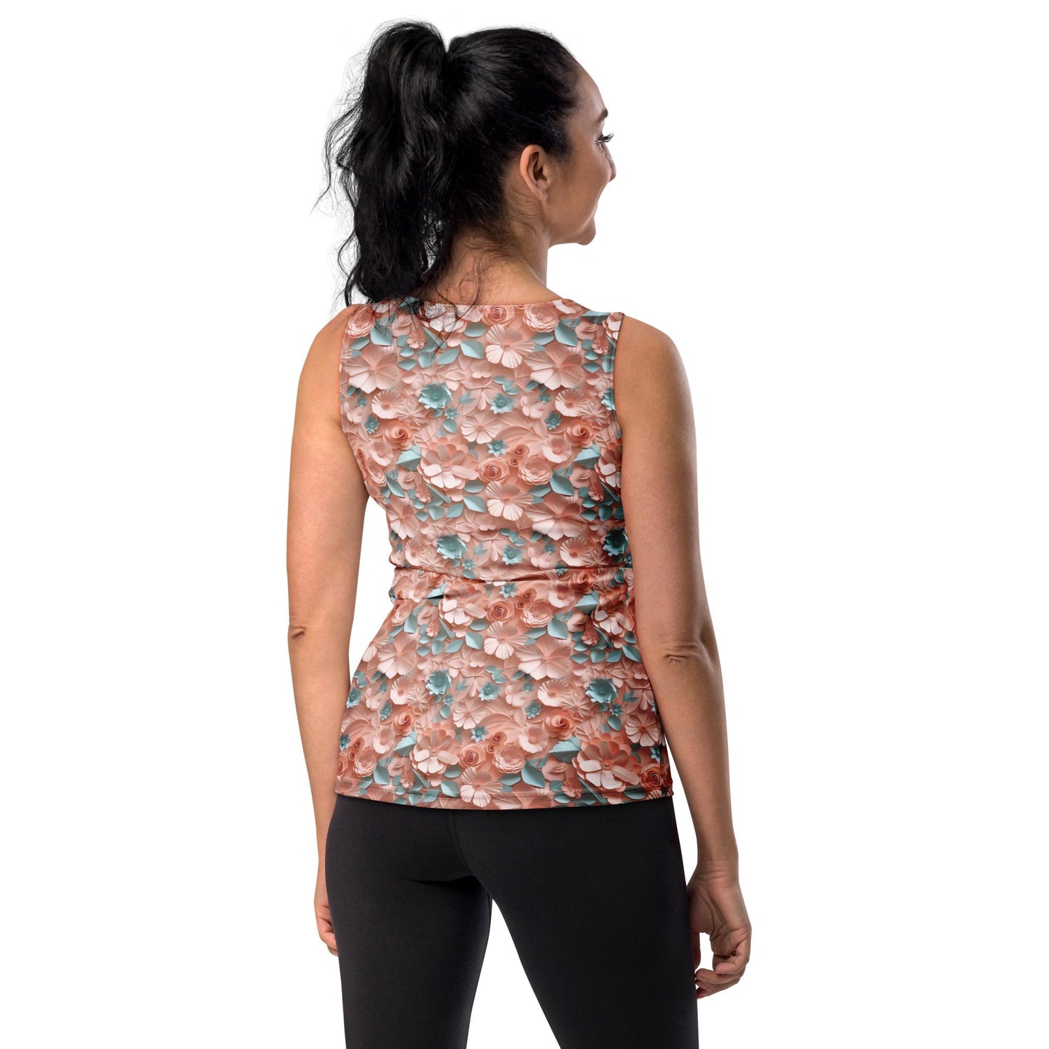 Womens 3D Pastel Spring Floral Sublimation Cut & Sew Tank Top