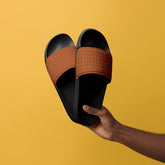 Stylish Orange Geometric Men’s Slides – Comfort Meets Bold Design
