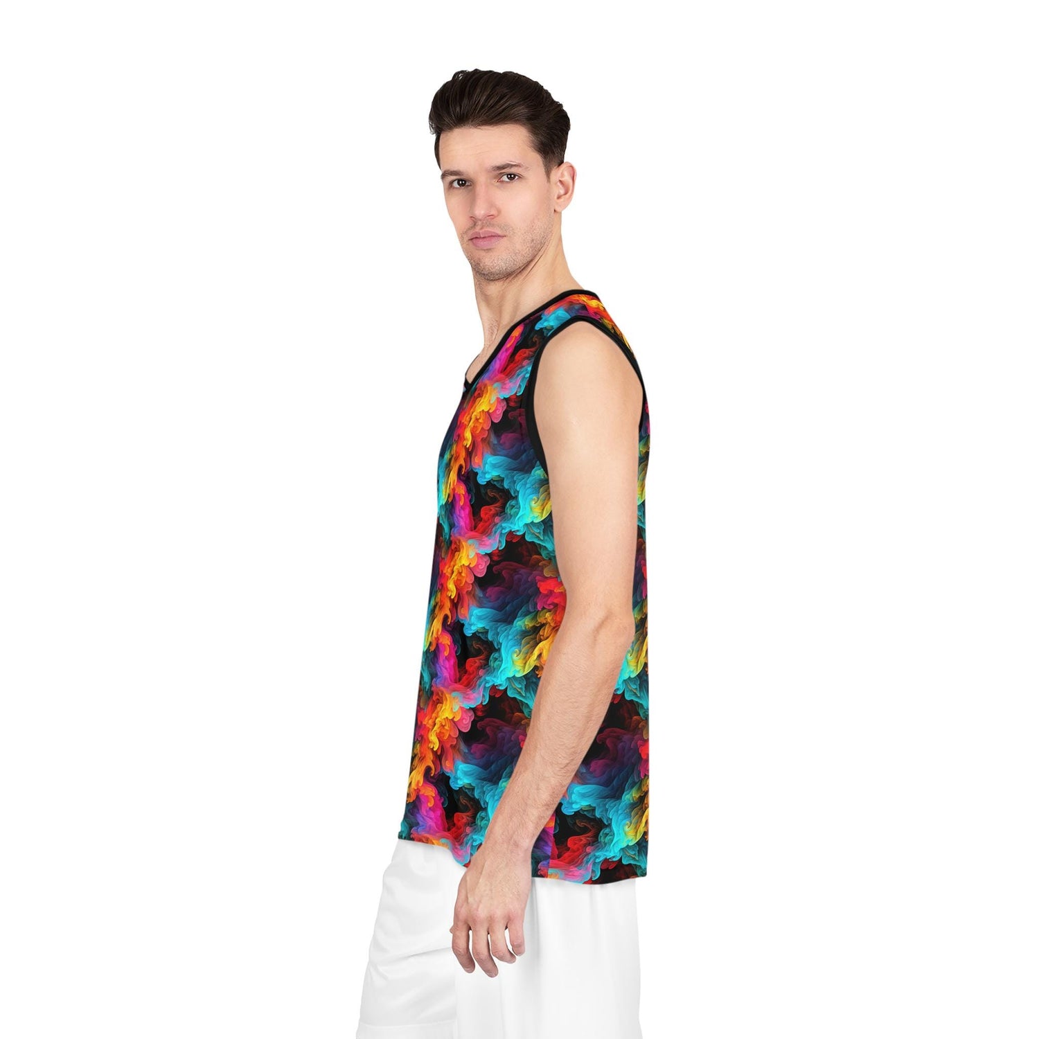 Vibrant Basketball Jersey, Colorful Sports Tank Top, Unisex Athletic Wear, Summer Basketball Gear, Trendy Workout Apparel, Gift for Athletes