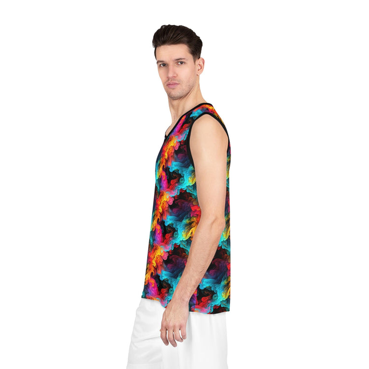 Vibrant Basketball Jersey, Colorful Sports Tank Top, Unisex Athletic Wear, Summer Basketball Gear, Trendy Workout Apparel, Gift for Athletes