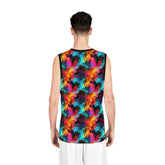 Vibrant Basketball Jersey, Colorful Sports Tank Top, Unisex Athletic Wear, Summer Basketball Gear, Trendy Workout Apparel, Gift for Athletes
