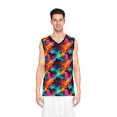 Vibrant Basketball Jersey, Colorful Sports Tank Top, Unisex Athletic Wear, Summer Basketball Gear, Trendy Workout Apparel, Gift for Athletes