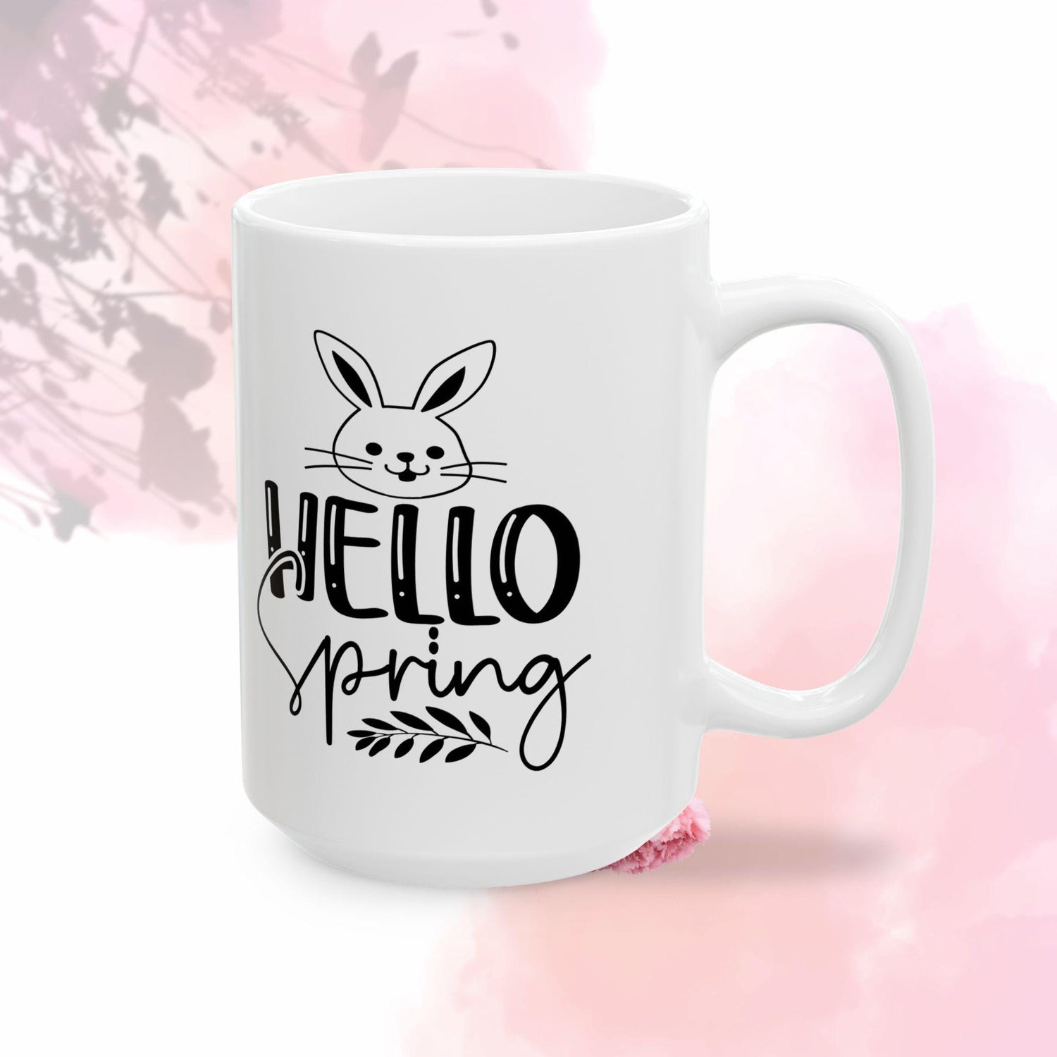 Cute Spring Bunny Ceramic Mug - Perfect Gift for Easter, Spring Decor, Coffee Lovers, Nature Enthusiasts, Dishwasher Safe