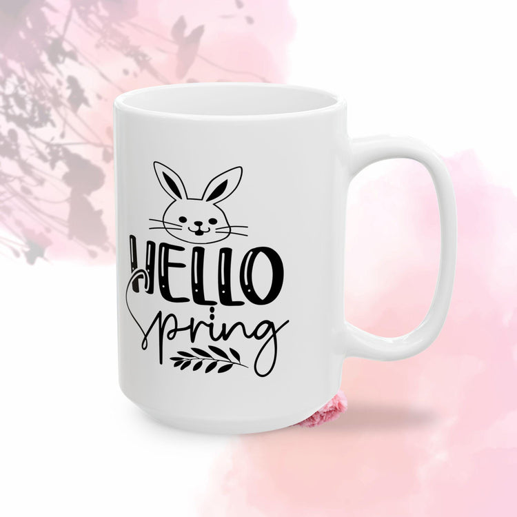 Cute Spring Bunny Ceramic Mug - Perfect Gift for Easter, Spring Decor, Coffee Lovers, Nature Enthusiasts, Dishwasher Safe