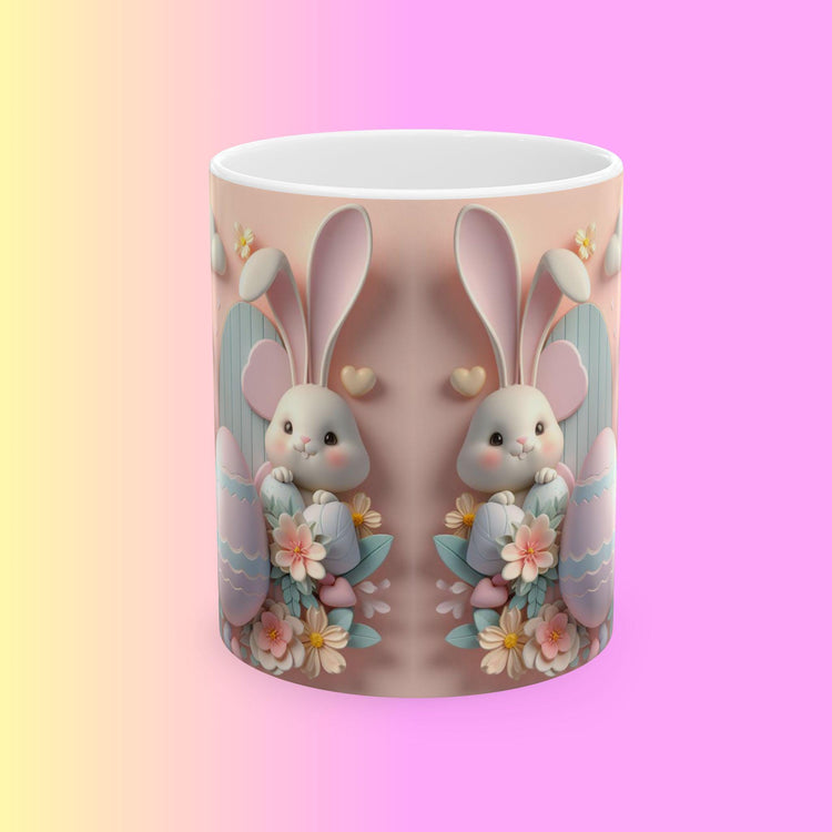 Cute Bunny Easter Ceramic Mug, Perfect for Spring Gifting, Coffee Lovers, Tea Enthusiasts, Festive Decor, 11oz, 15oz