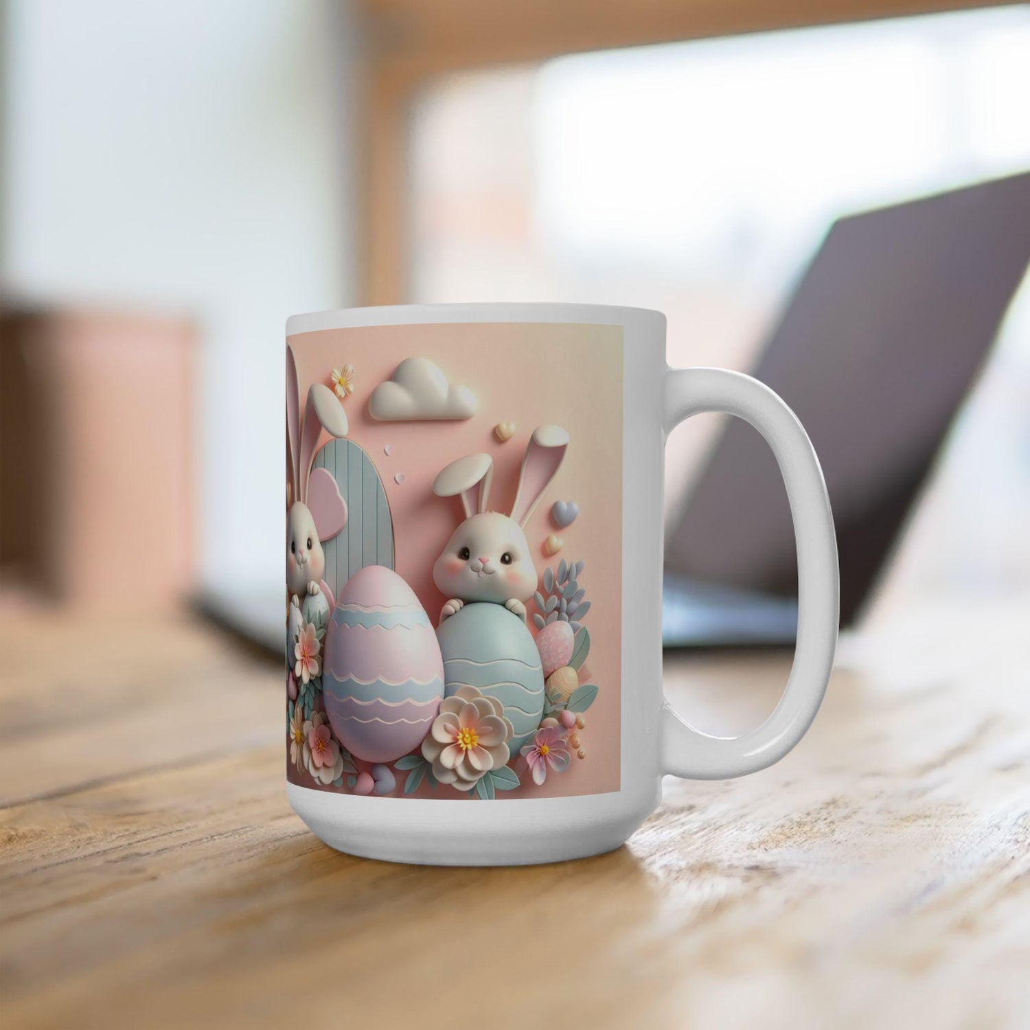 Cute Bunny Easter Ceramic Mug, Perfect for Spring Gifting, Coffee Lovers, Tea Enthusiasts, Festive Decor, 11oz, 15oz