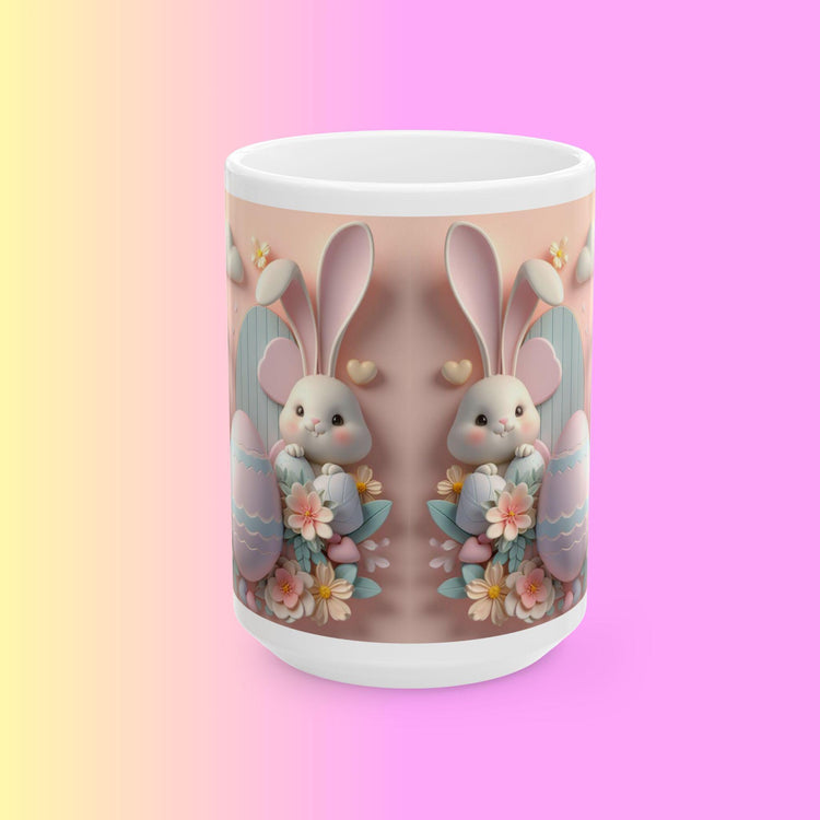Cute Bunny Easter Ceramic Mug, Perfect for Spring Gifting, Coffee Lovers, Tea Enthusiasts, Festive Decor, 11oz, 15oz