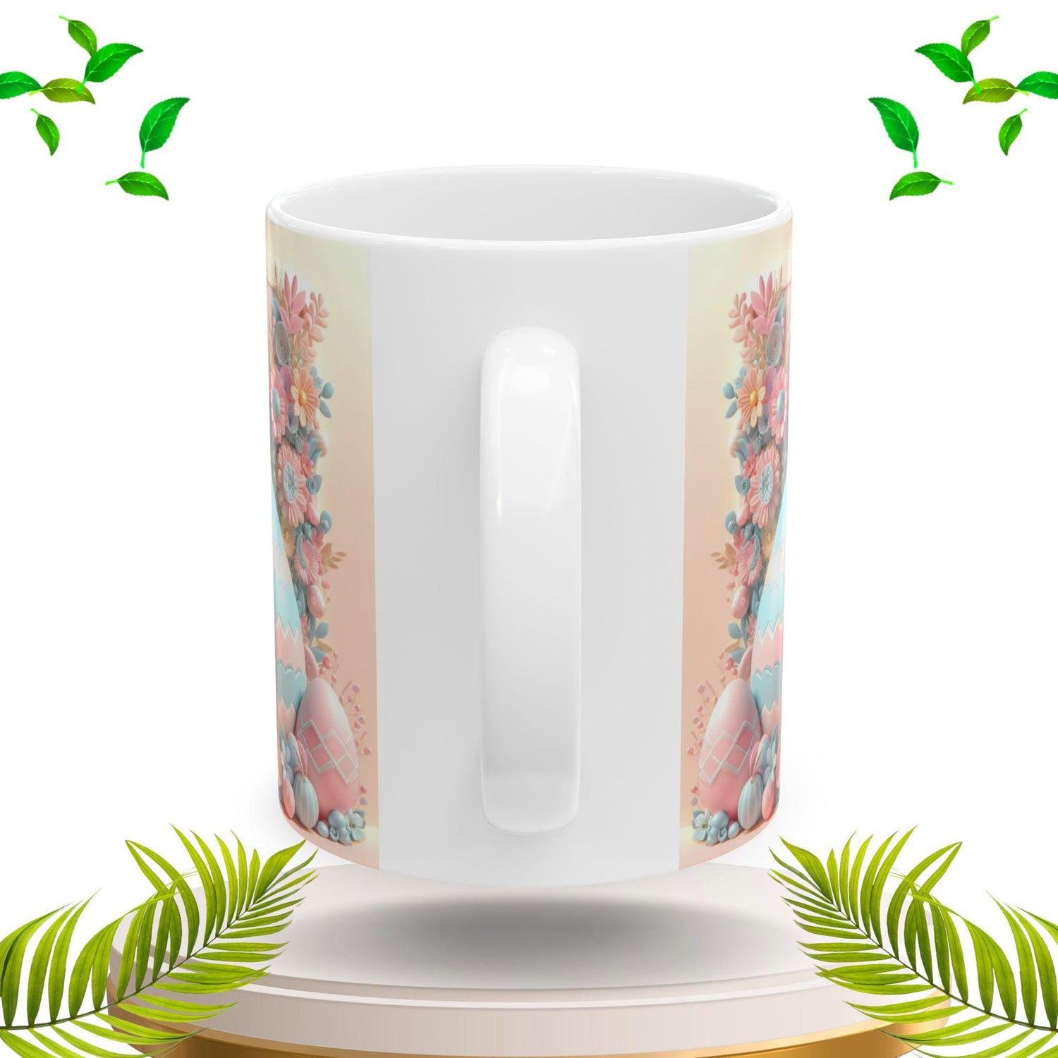 Whimsical Bunny Ceramic Mug - Perfect for Easter Coffee Lovers, Cute Gift for Kids, Spring Decor, Fun Tea Mug, Adorable 3D Floral Design
