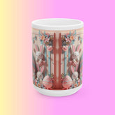 Whimsical Bunny Ceramic Mug - Perfect for Easter Coffee Lovers, Cute Gift for Kids, Spring Decor, Fun Tea Mug, Adorable 3D Floral Design