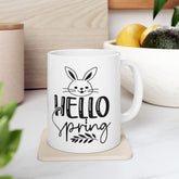 Cute Spring Bunny Ceramic Mug - Perfect Gift for Easter, Spring Decor, Coffee Lovers, Nature Enthusiasts, Dishwasher Safe