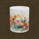Floral Art Ceramic Mug - Colorful Flower Design, Gift for Her, Morning Coffee Mug, Tea Lover&