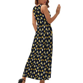 Womens Light Breezy ClassyySleeveless Celestial Pattern Design Maxi Dress | Great Gift for Her