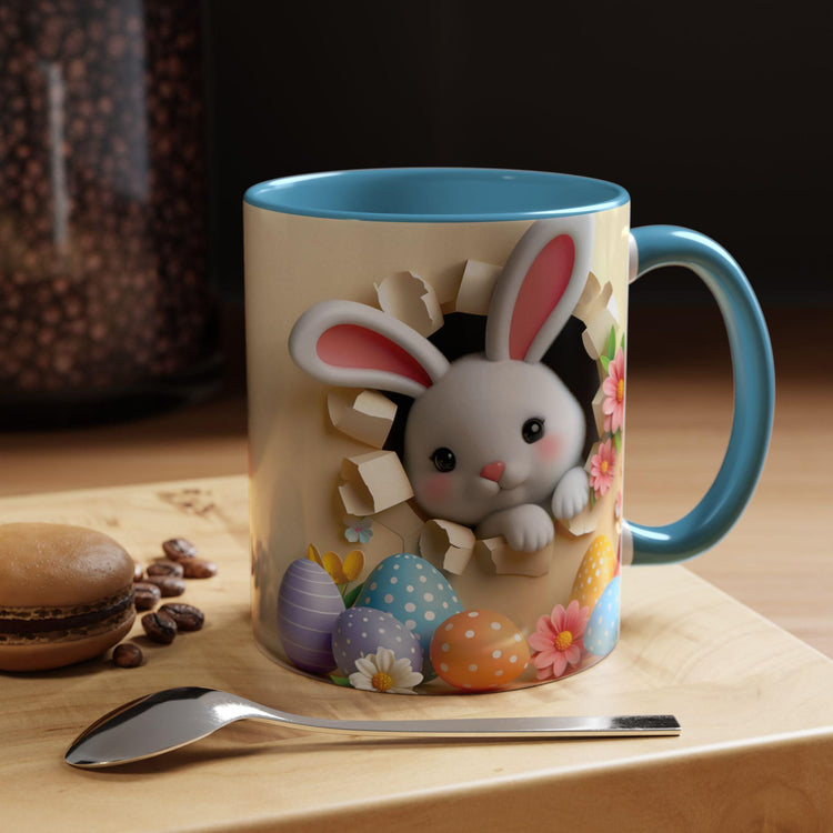 Cute Easter Bunny Coffee Mug, Spring Decor Mug, Funny Gift for Kids, Tea Cup, Easter Celebration, Unique Kitchenware