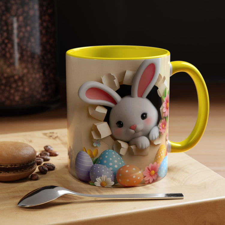 Cute Easter Bunny Coffee Mug, Spring Decor Mug, Funny Gift for Kids, Tea Cup, Easter Celebration, Unique Kitchenware